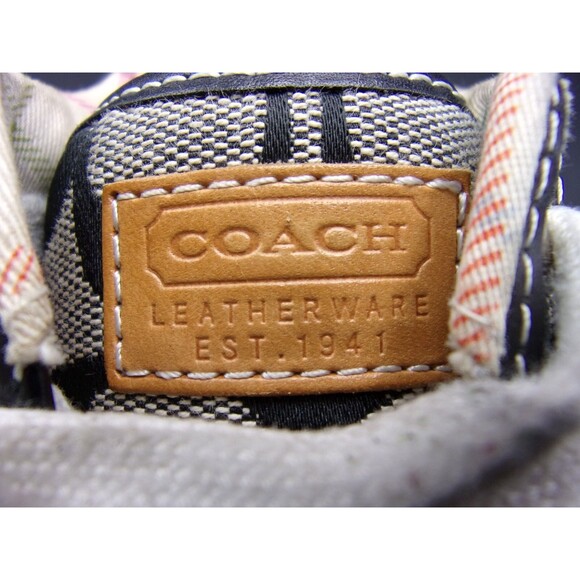 Coach Shoes Womens 5B Barrett Sneakers Black Logo Design F0007/J10 - Picture 9 of 11